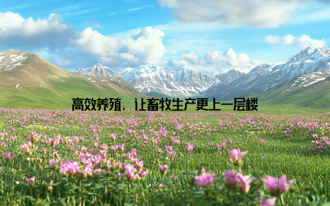 高效养殖, 让畜牧生产更上一层楼