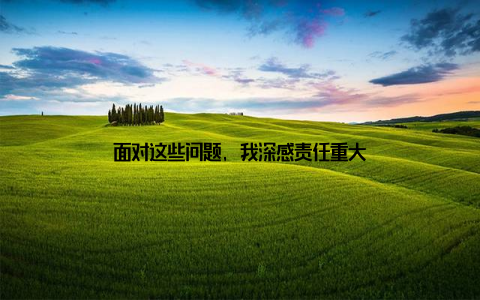 面对这些问题, 我深感责任重大