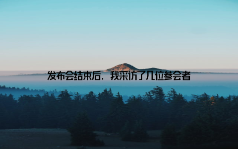 发布会结束后, 我采访了几位参会者