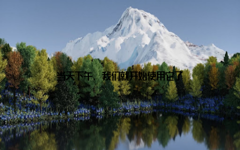 当天下午, 我们就开始使用它了