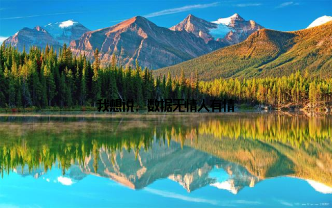 我想说, 数据无情人有情