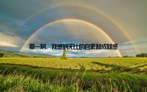 那一刻, 我感到无比的自豪和成就感