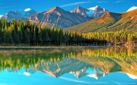 面对这些挑战, 绿色转型势在必行