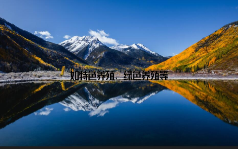 如特色养殖、绿色养殖等