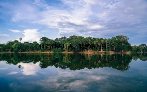 回首过去几天, 我感慨万分