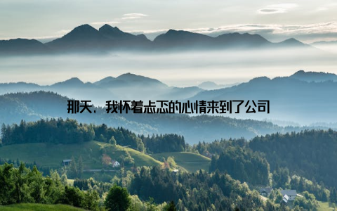 那天, 我怀着忐忑的心情来到了公司