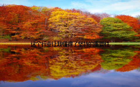 这个行业让我懂得了坚持的重要性