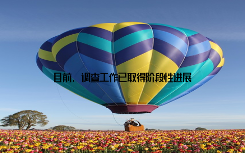 目前, 调查工作已取得阶段性进展