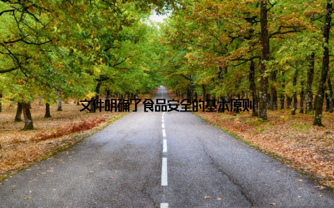 文件明确了食品安全的基本原则
