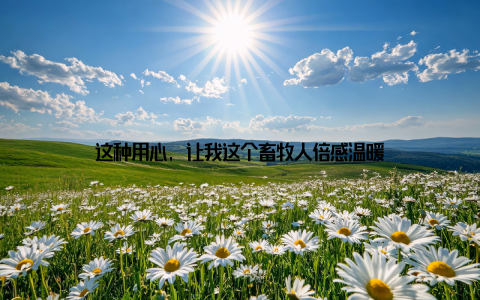 这种用心, 让我这个畜牧人倍感温暖