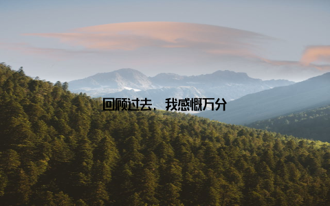 回顾过去, 我感慨万分