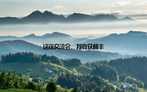 这次交流会, 我收获颇丰